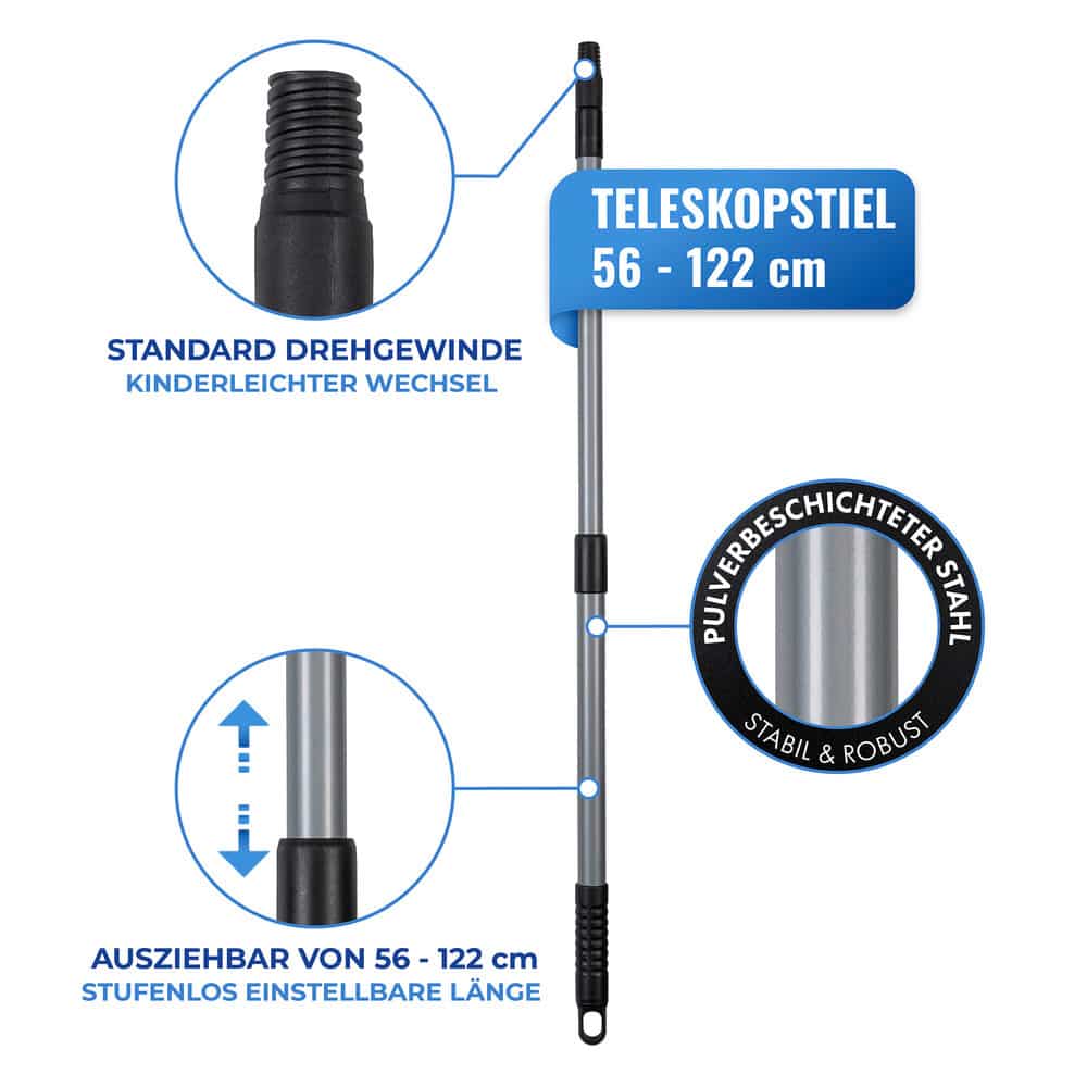 Rasenkanten-Roller Mod. Cut mit Teleskopstiel  ausziehbar von 56 bis 122 cm