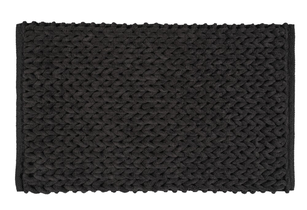 Badteppich Mod. Arson, anthrazit, Polyester/Baumwolle, 50x80 cm  rutschfest und schnelltrocknend