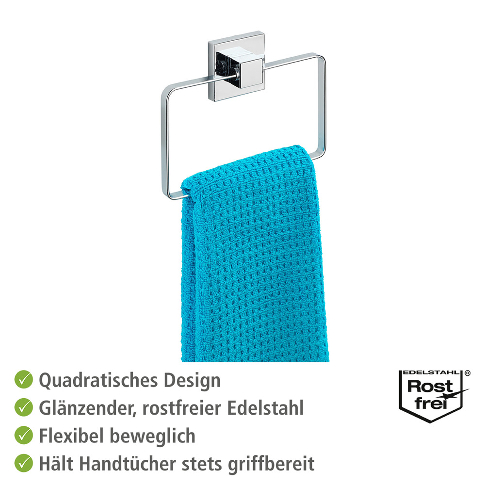 Vacuum-Loc® Edelstahl Handtuchring Mod. Quadro  Befestigen ohne bohren