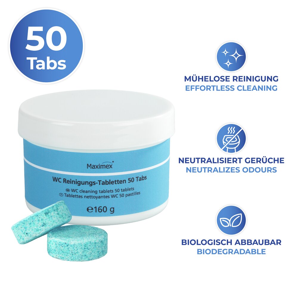 WC-Reinigungstabletten, 50er Set  stark gegen Urin, Kalk, Rost und Verfärbungen