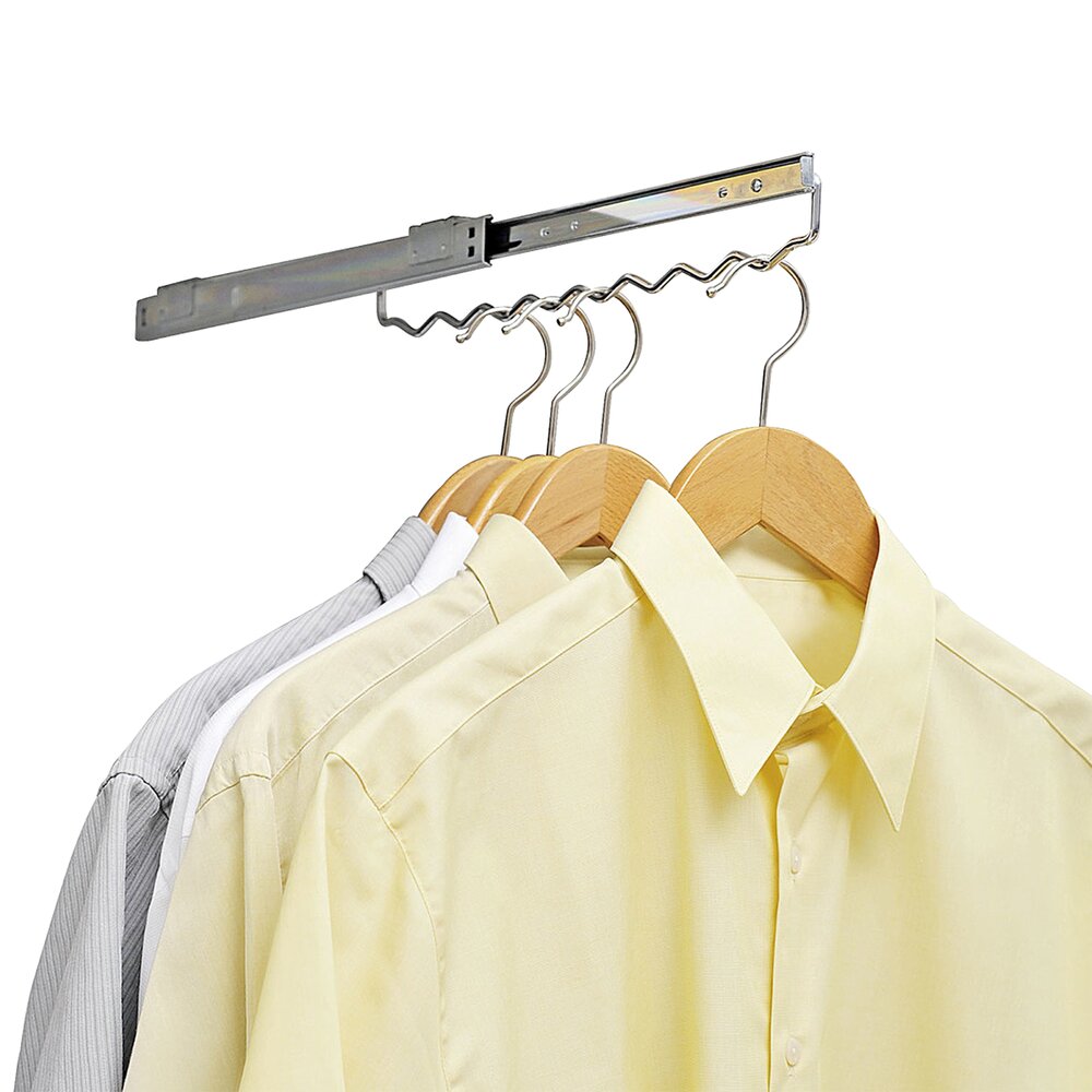 Garderobe uittrekbare kleding- en overhemdhanger