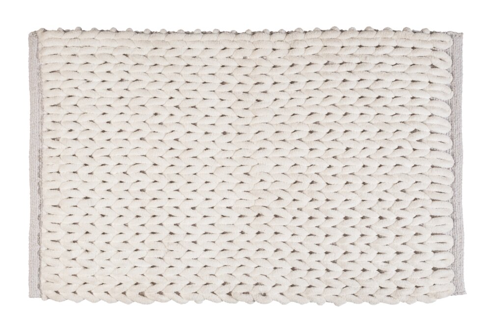 Badteppich Mod. Arson, weiß, 50x80cm, Polyester/Baumwolle  rutschhemmend beschichtet, schnelltrocknend