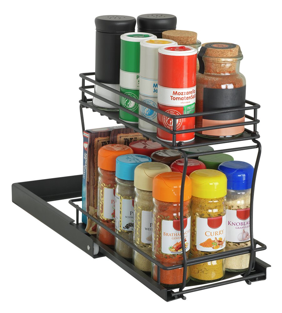 Uitschuifbaar kruidenrek Premium, zwart