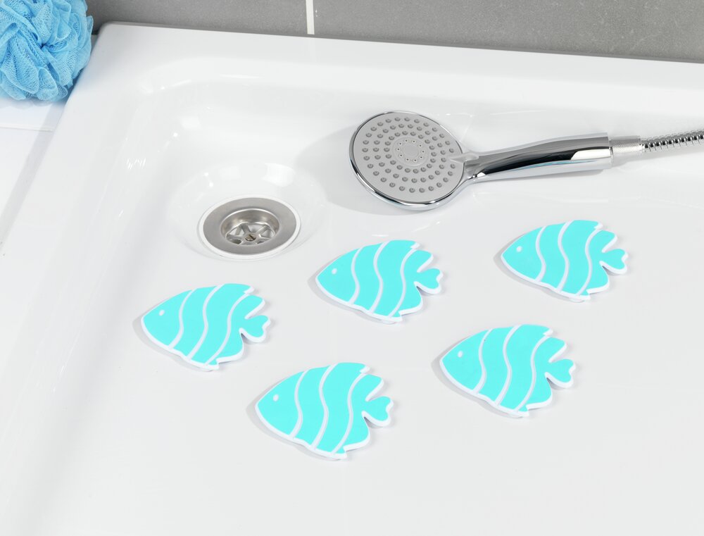 Anti-Rutsch-Sticker Mod. Fisch  5er Set, Hellblau