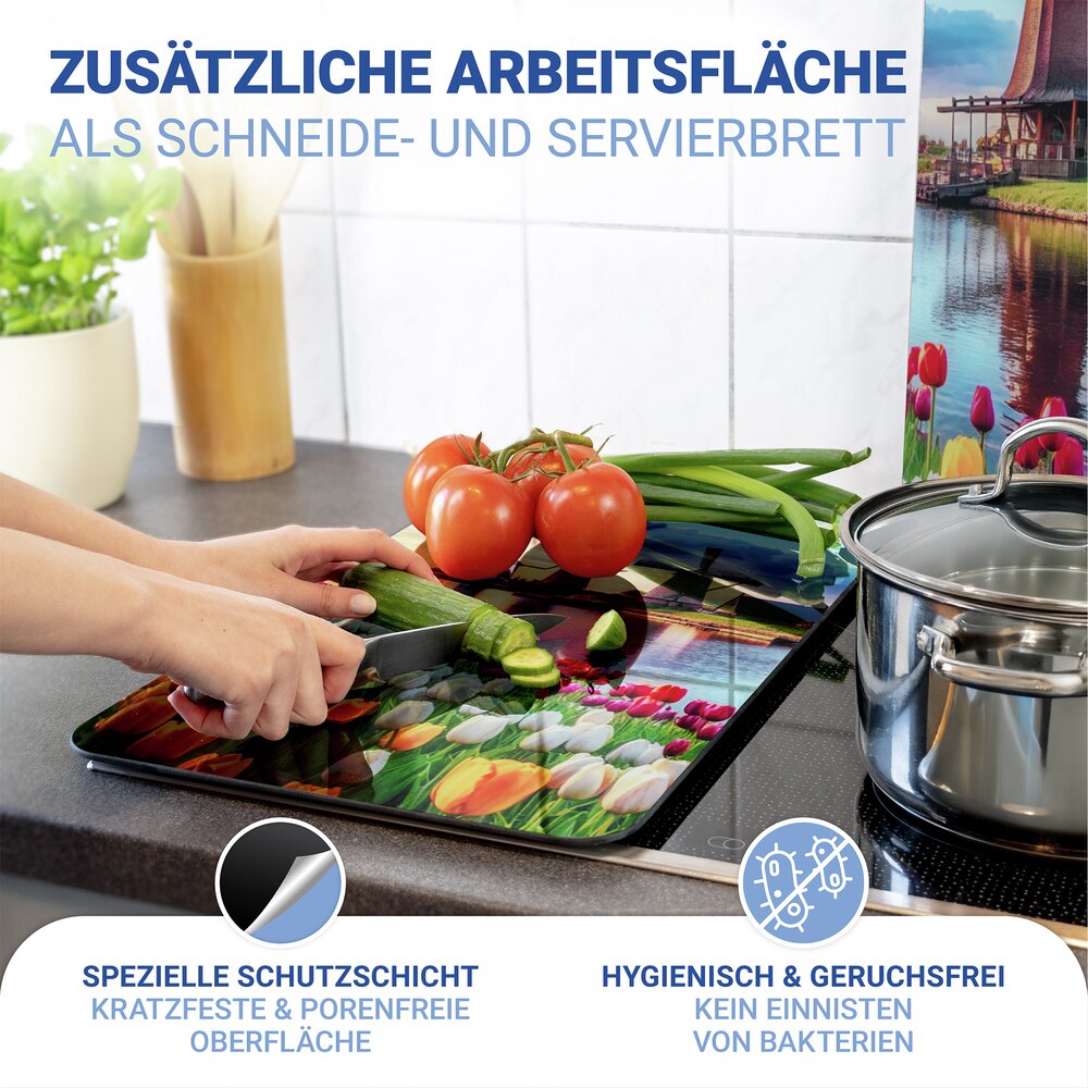 Herdabdeckplatte Universal Mod. Windmühle, 2er Set  für alle Herdarten geeignet