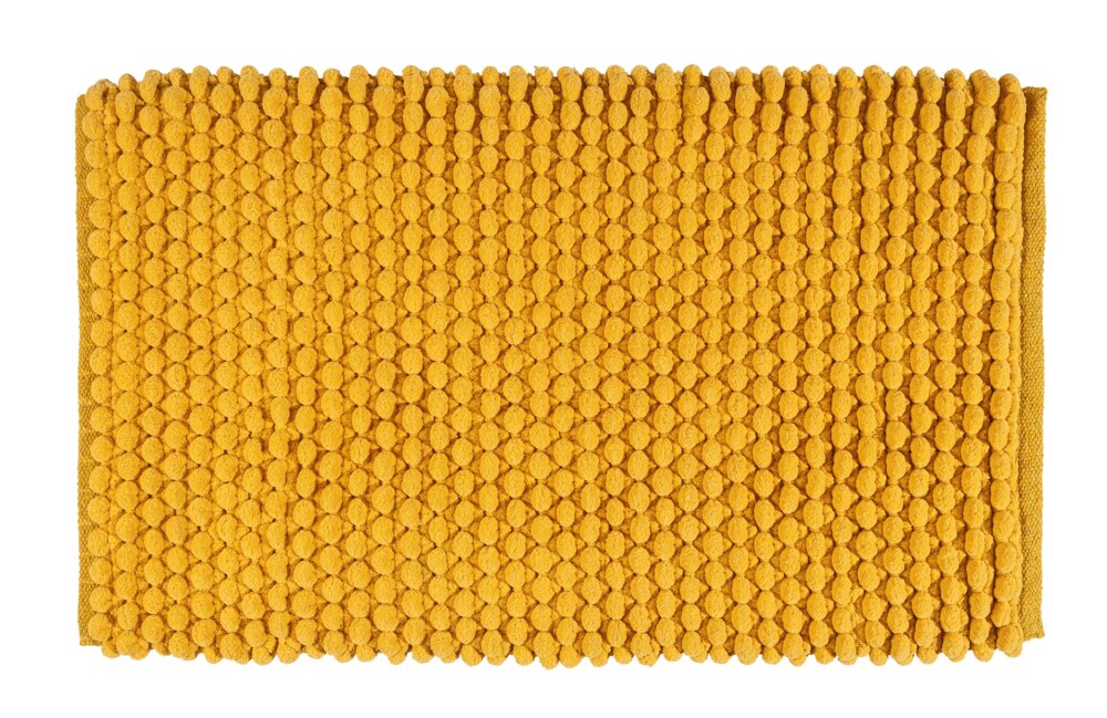 Badteppich Mod. Solivo, senfgelb, Polyester/Baumwolle, 50x80 cm  rutschfest beschichtet, schnelltrocknend