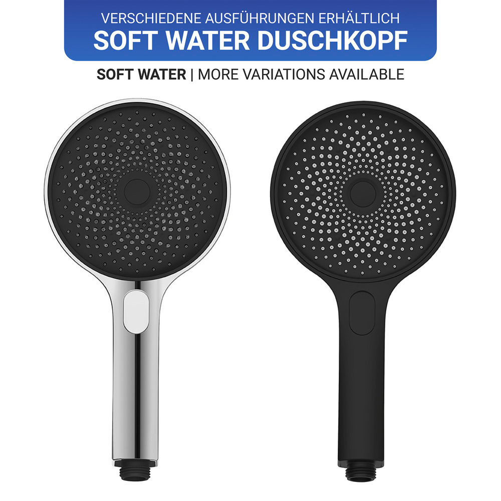 Duschkopf Softwater Schwarz matt  Ø 13 cm