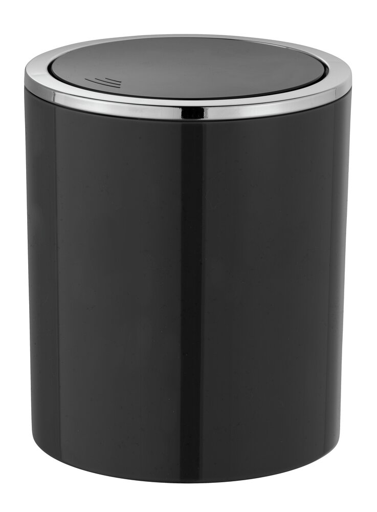 Schwingdeckeleimer Mod. Inca Black  hochwertiger Kunststoff, 2 Liter