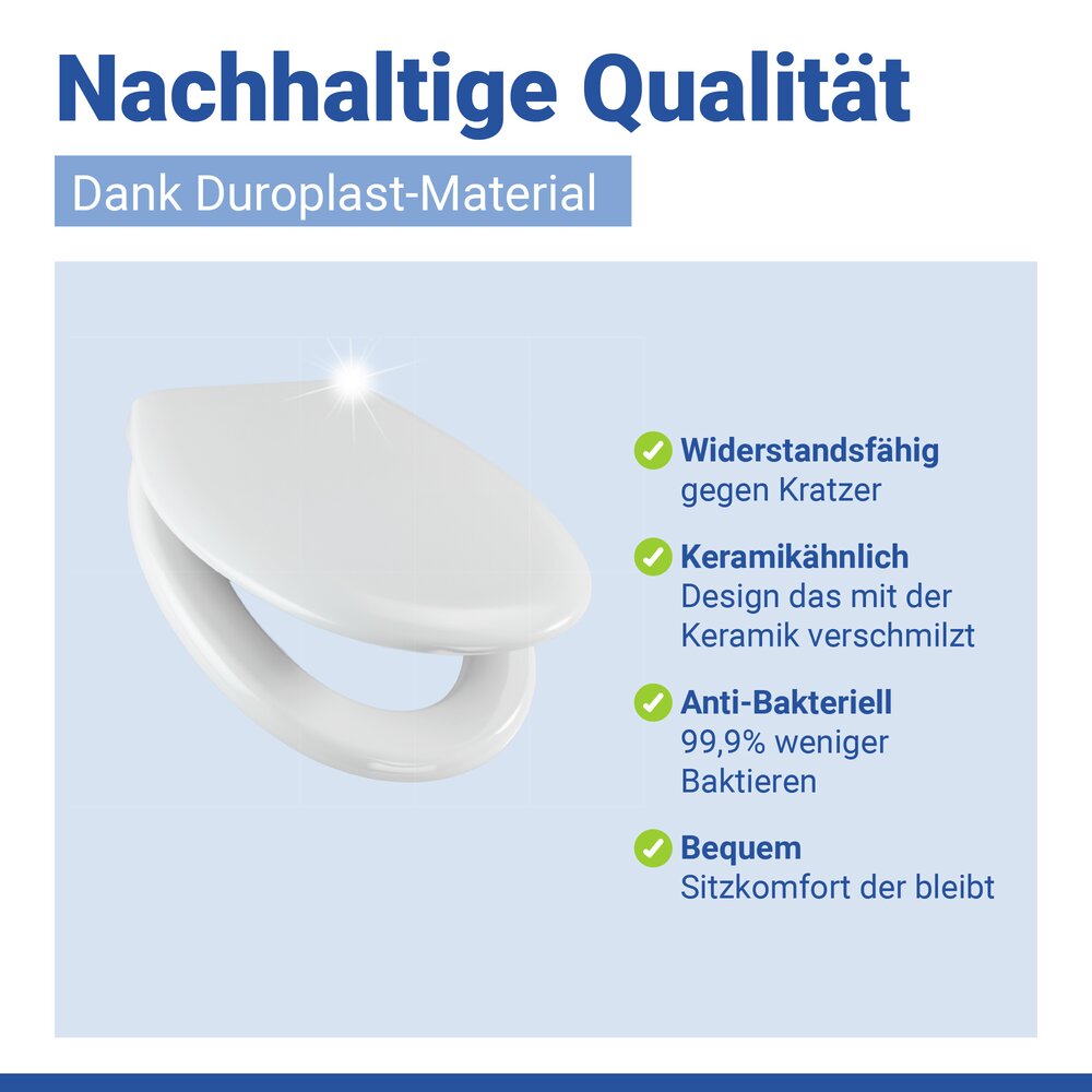 WC Sitz Mod. Rieti Weiß  stabiler Toilettensitz mit Absenkautomatik
