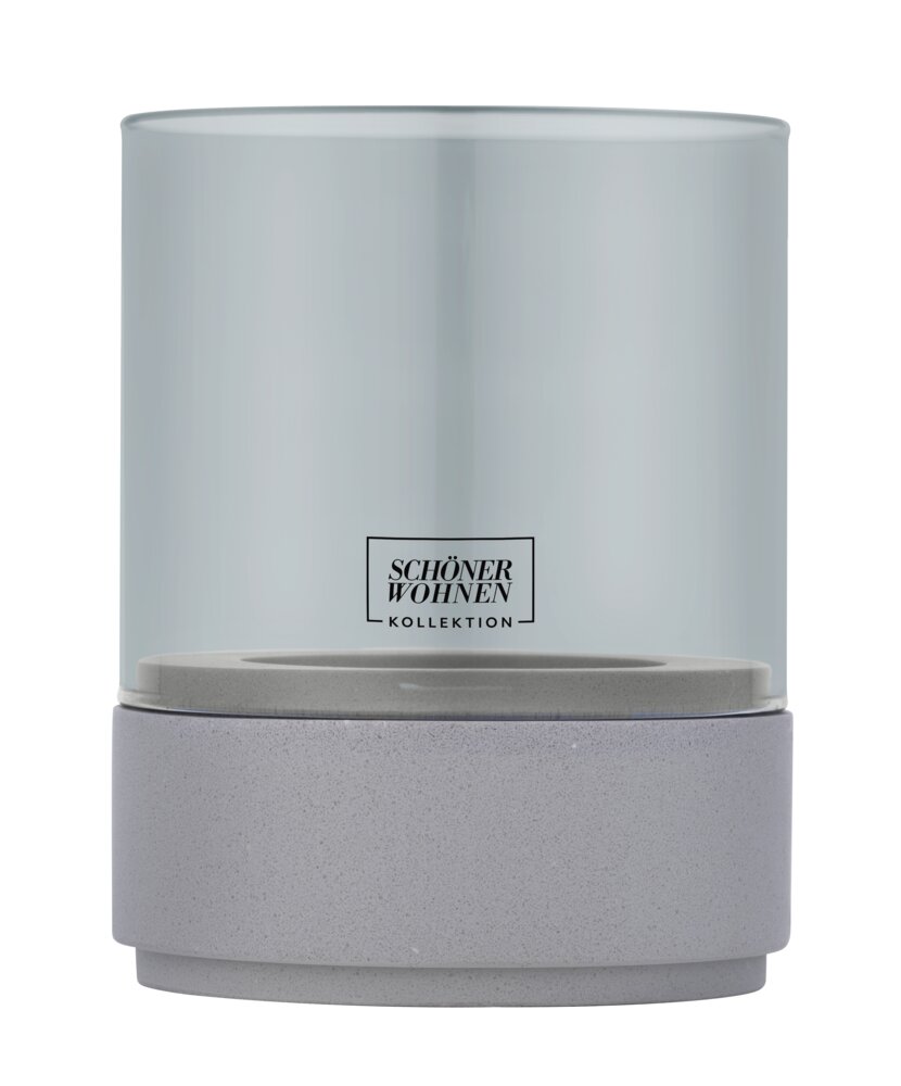 Bougeoir Mod. Canvel M, Gris  Verre pour bougie chauffe-plat, intérieur & extérieur