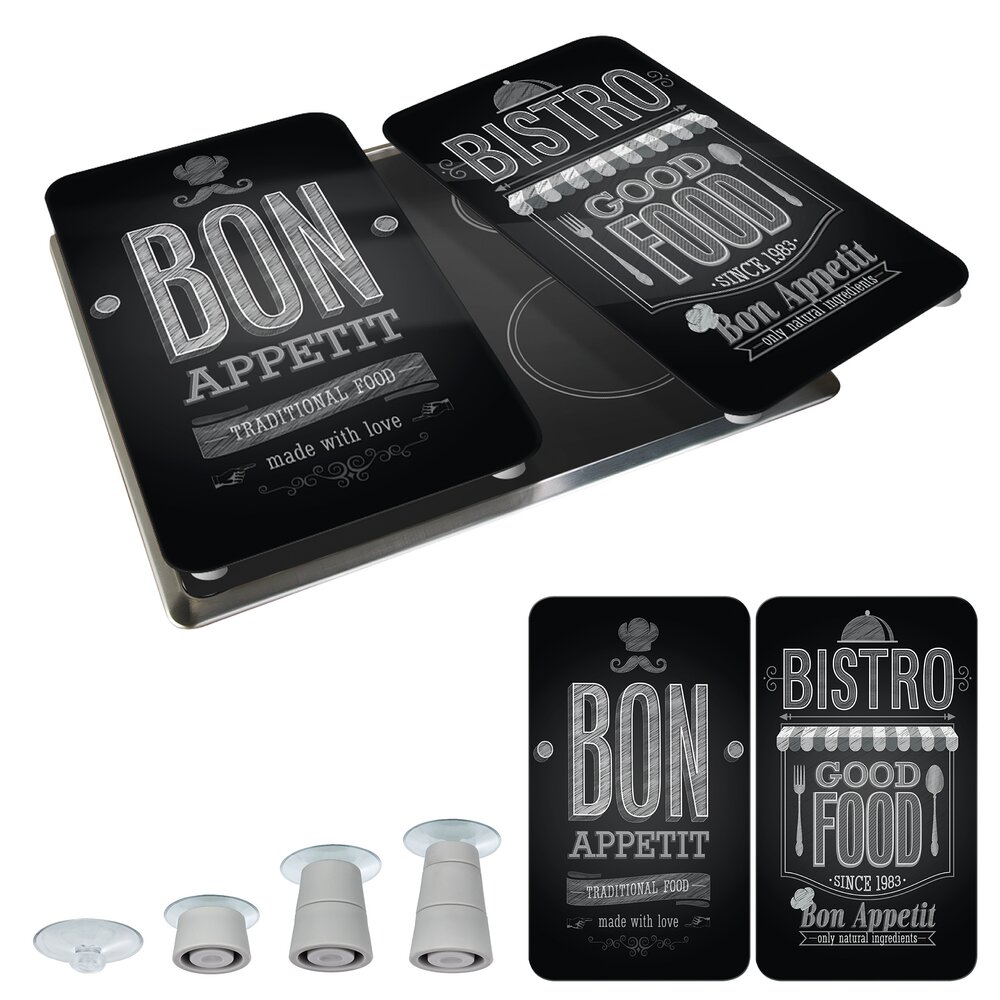 Plaque de Recouvrement Universelle Mod. Bon Appetit, set de 2  pour tous les types de cuisinières