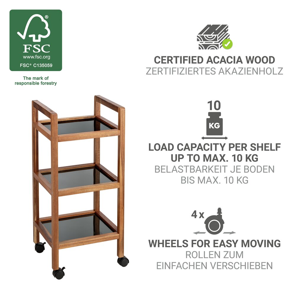 Verrijdbare rekken Fondi, 3 planken