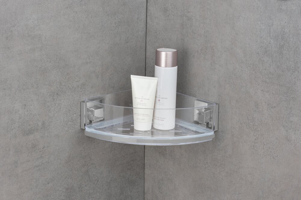 Vacuum-Loc® Edelstahl Eckablage Mod. Quadro  Befestigen ohne bohren