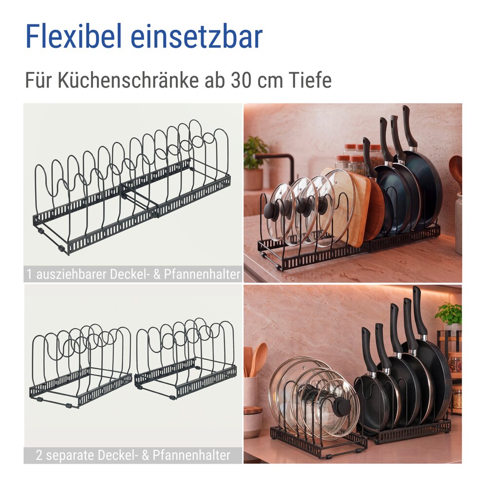 2-in-1-houder voor potdeksels en pannen