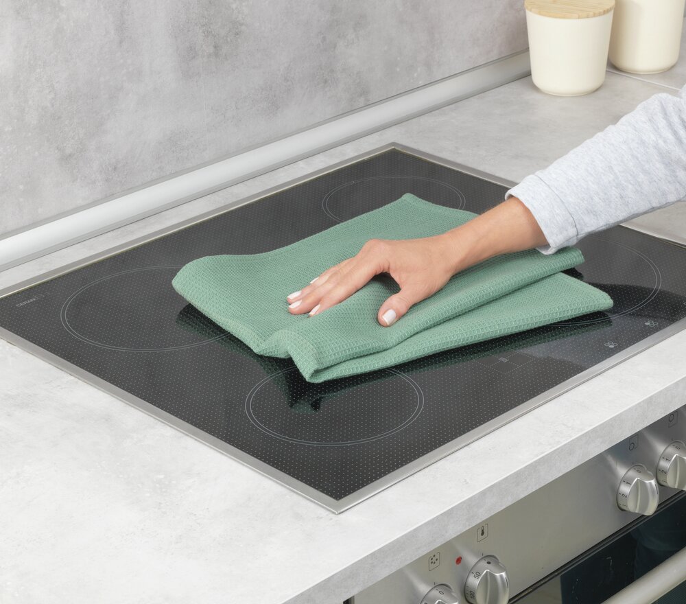 Geschirrtuch Mod. Tito, grün, Baumwolle, 45x65 cm, 2er Set  schnelltrocknend und saugstark