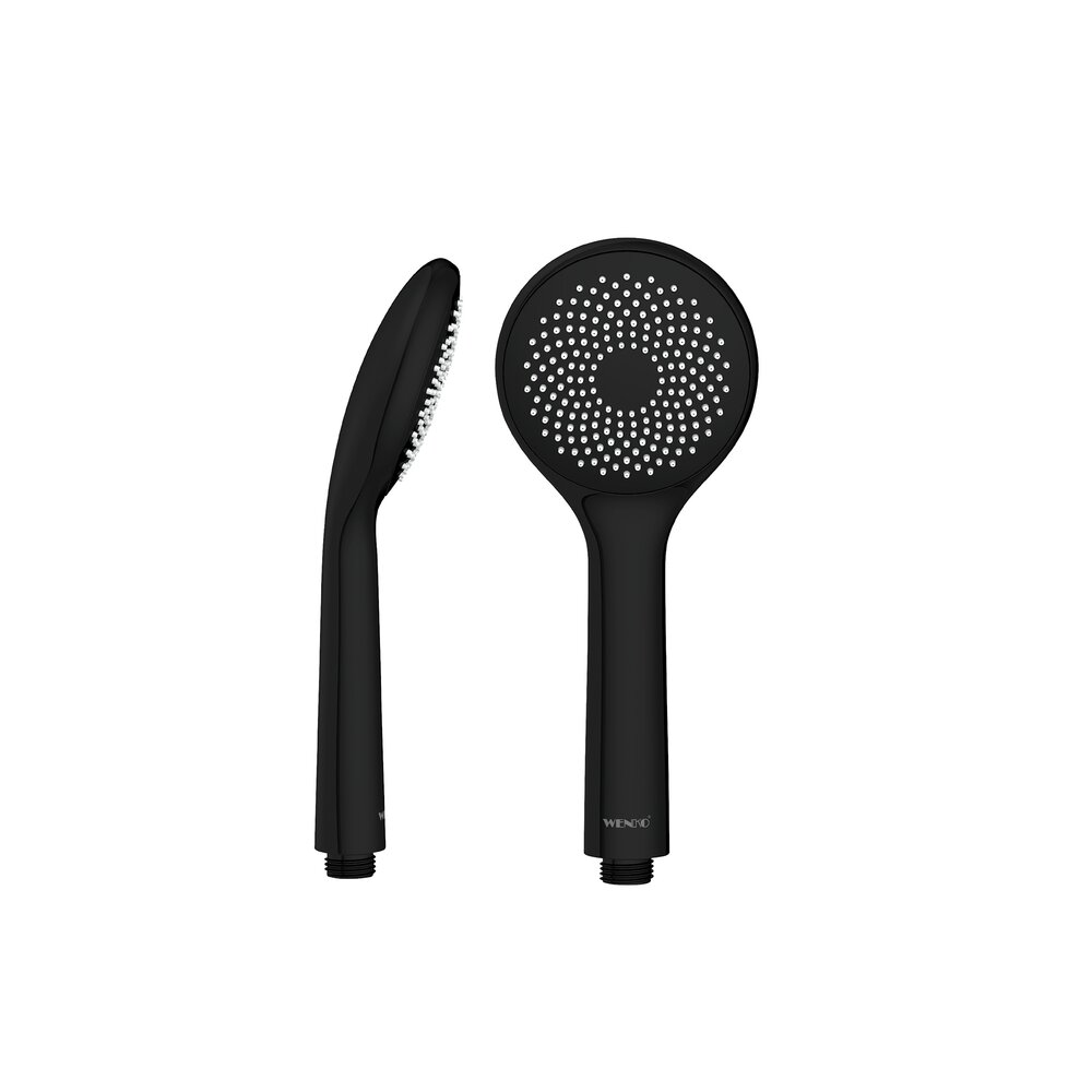 Pommeau de douche, 40% économie d'eau, ø9,5 cm, finition noir mat, embout universel 1/2"  ø9,5 cm