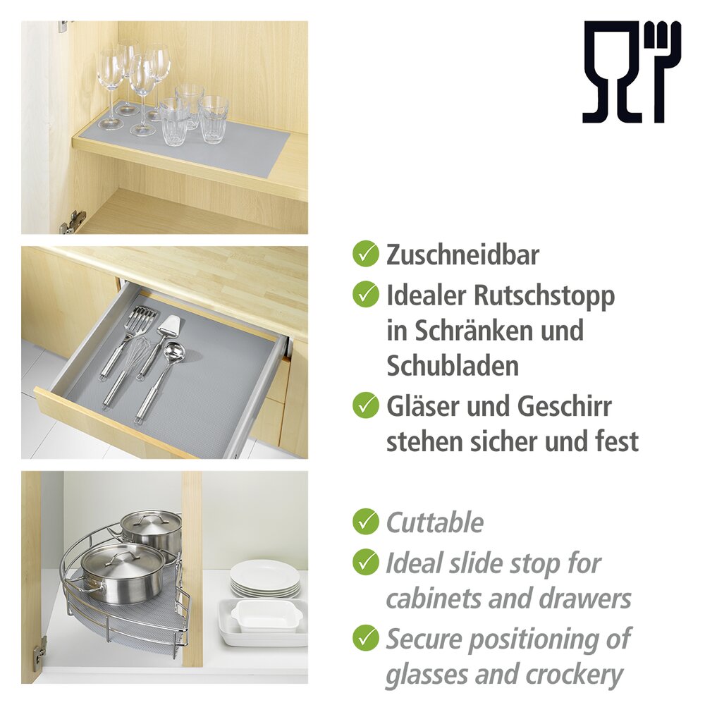 Antislipmat 150x50cm, grijs, EVA, set van 3