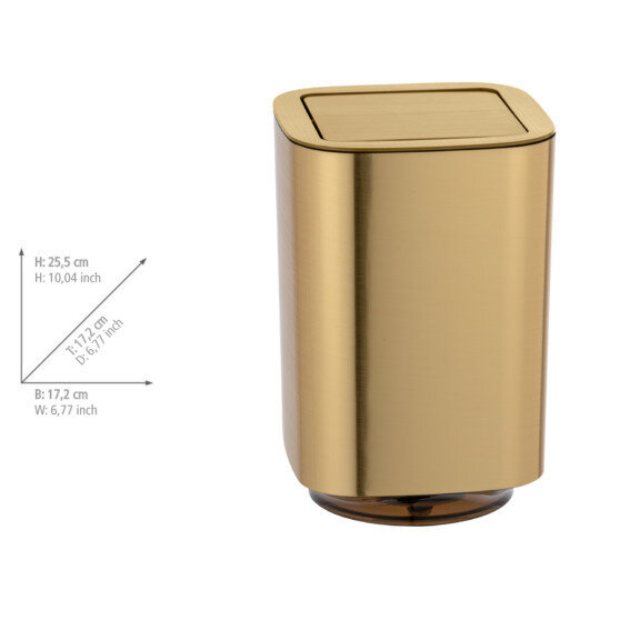 Poubelle à couvercle oscillant Auron Doré  5,5 l