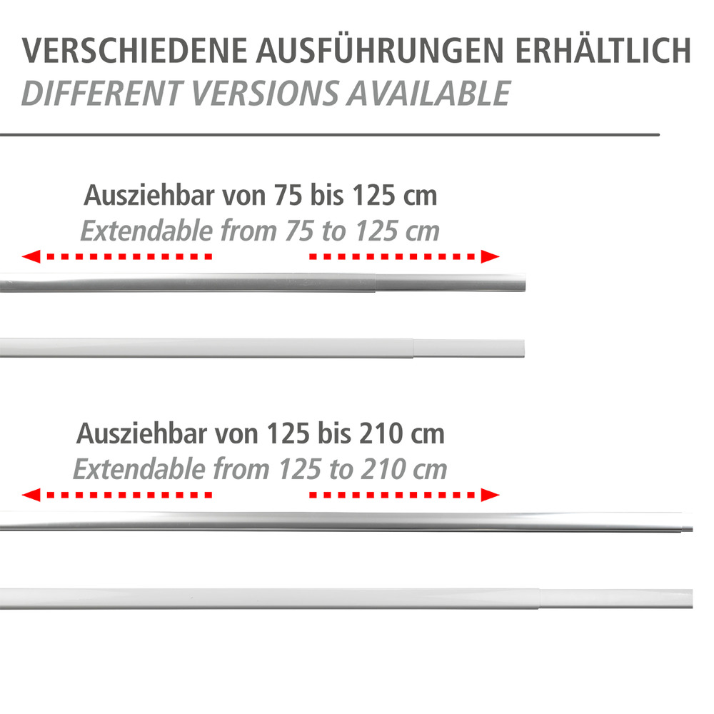 Teleskop-Duschschiene Mod. Era Weiß  Duschvorhangschiene 75-125 cm