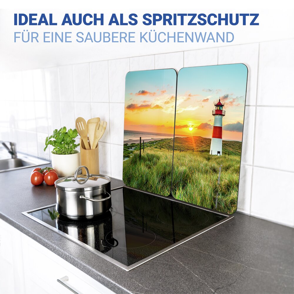 Herdabdeckplatte Universal Mod. Leuchtturm, 2er Set  für alle Herdarten geeignet