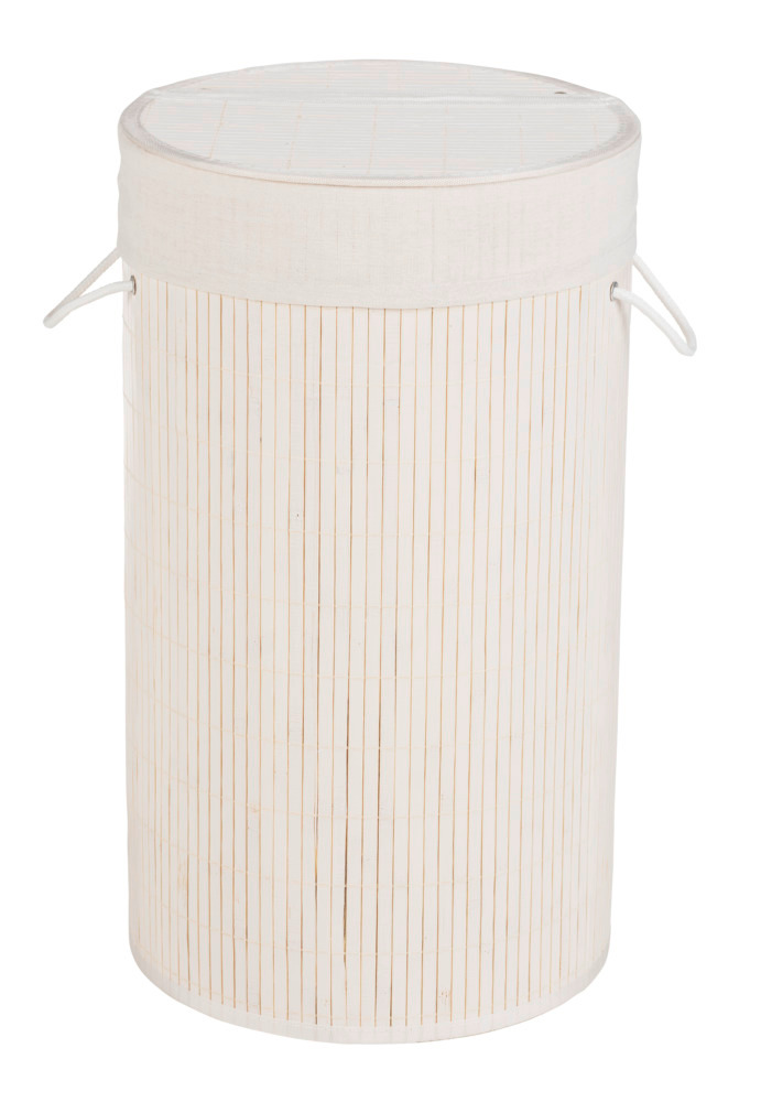 Wäschetruhe Mod. Bamboo Weiß  Wäschekorb, 55 l