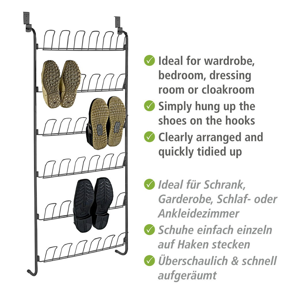 Türregal für Schuhe Schwarz  für 18 Paar