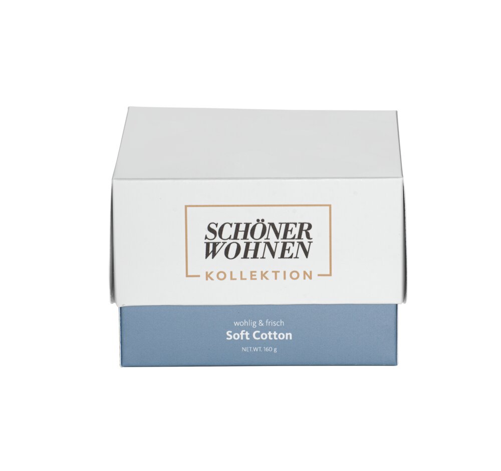 Collection SCHÖNER WOHNEN Bougie parfumée Mod. Soft-Cotton M, lot de 2  Durée de combustion : 30 - 40 heures