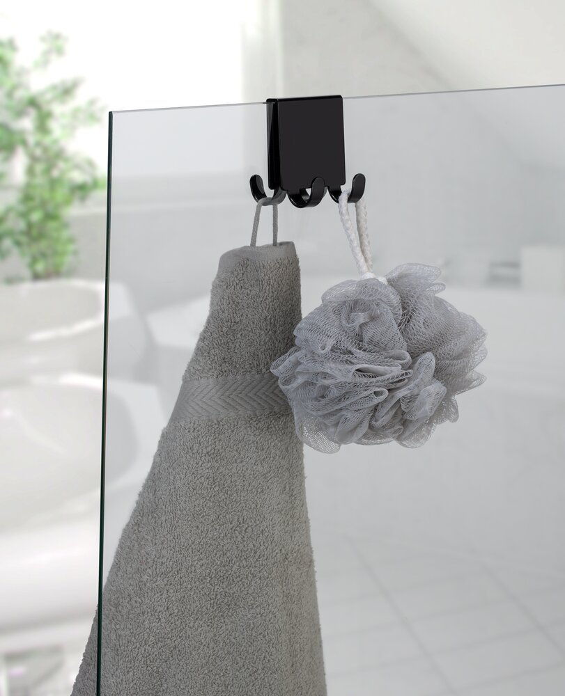 Crochet de douche double Brola Noir  laqué mat