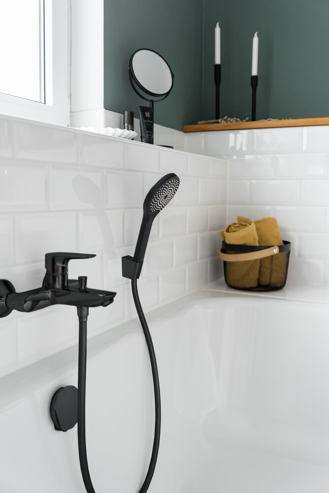 Douchekop Watersaving Zwart mat
