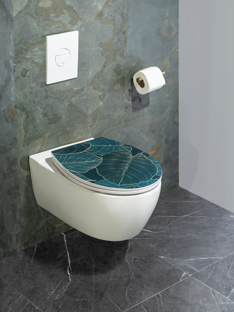 Premium toiletzitting Big Leaves met reliëf