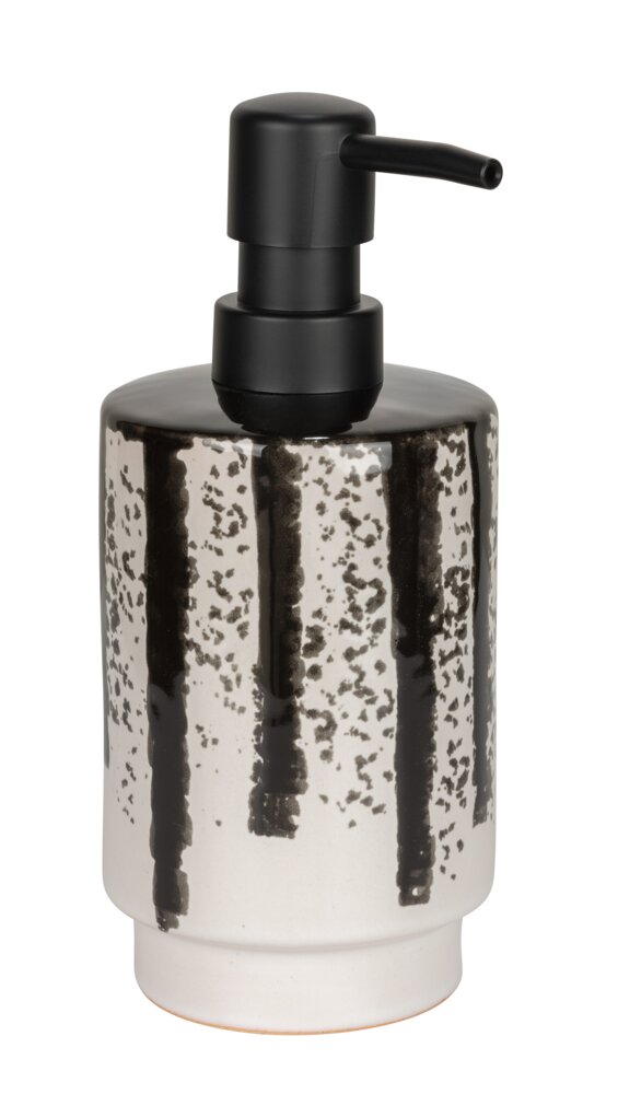 Zeepdispenser Mod. Subiza, wit/zwart, keramiek/kunststof, 0,34 l