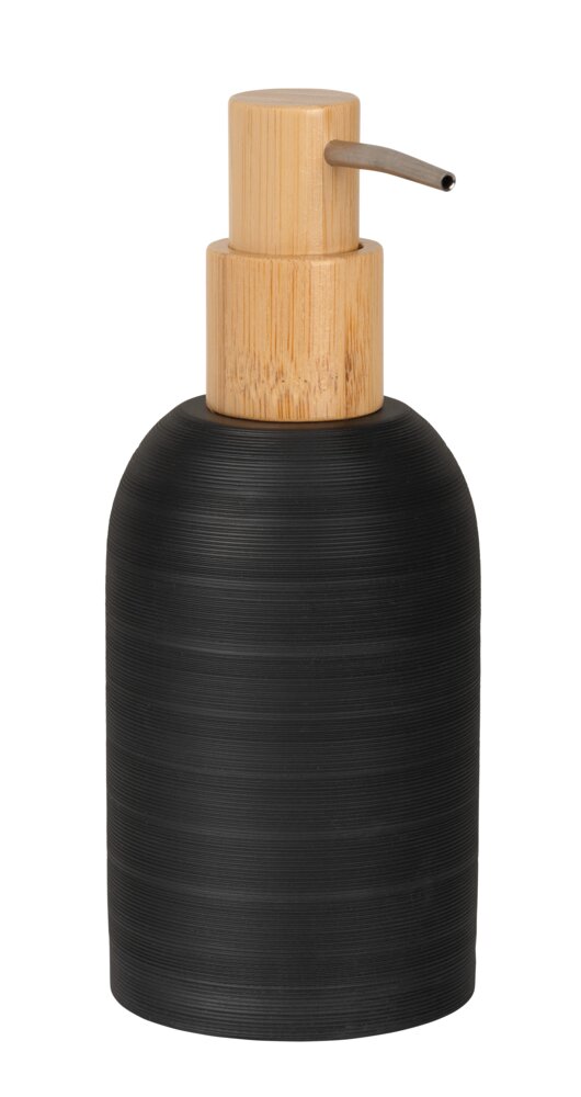 Seifenspender Mod. Altavalle, schwarz, Polyresin, Bambus, 0.25 l  kombiniert kunststoff und bambus