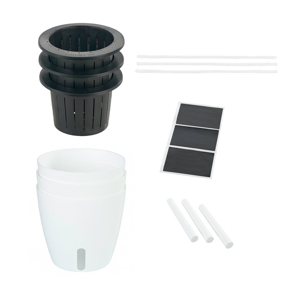Pots de fleurs à réserve d’eau Ø 18 cm, lot de 15 pièces  pour l'arrosage automatique des plantes