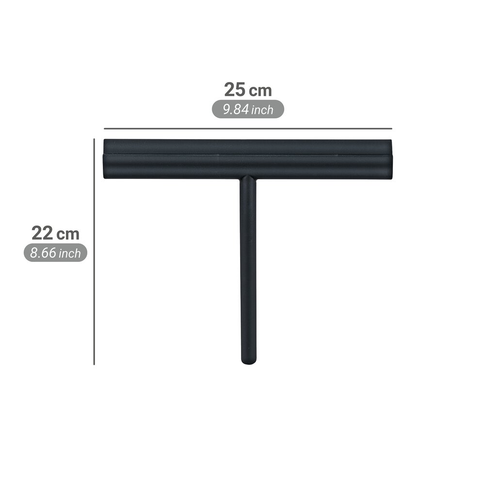 Badabzieher Mod. Agana, schwarz, Silikon, Edelstahl, magnetisch  mit magnetischer Wandhalterung