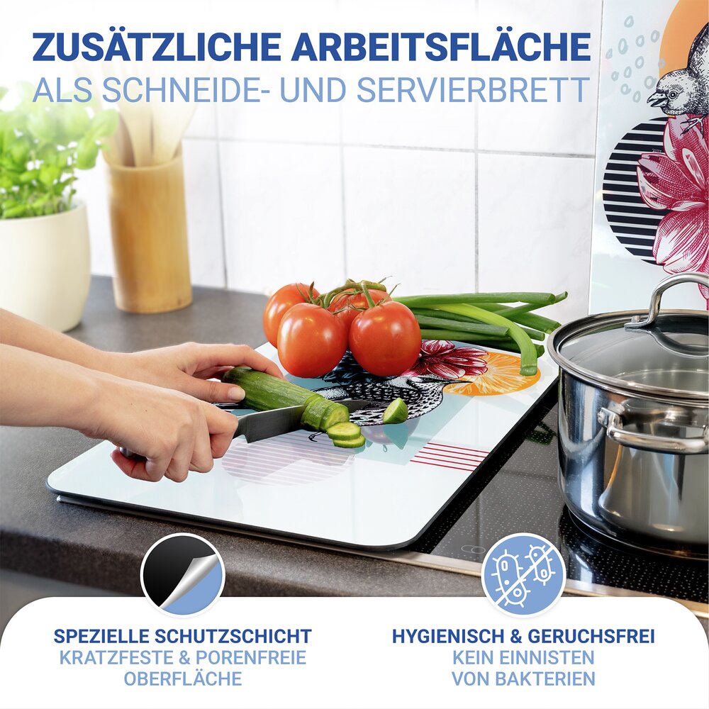 Fornuis Afdekplaten Universal Mod. Vogelgekwetter, set van 2