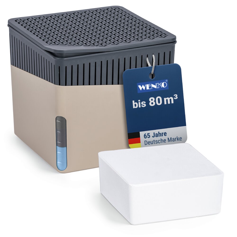 Raumentfeuchter Mod. Cube Beige 1000 g  beugt Schimmel und Gerüchen vor