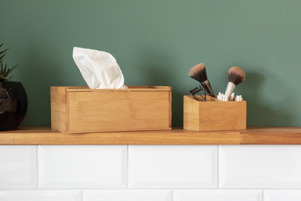 Bambus Organizer Mod. Terra 3 Fächer  ideal für Schmuck, Pinsel und Stifte