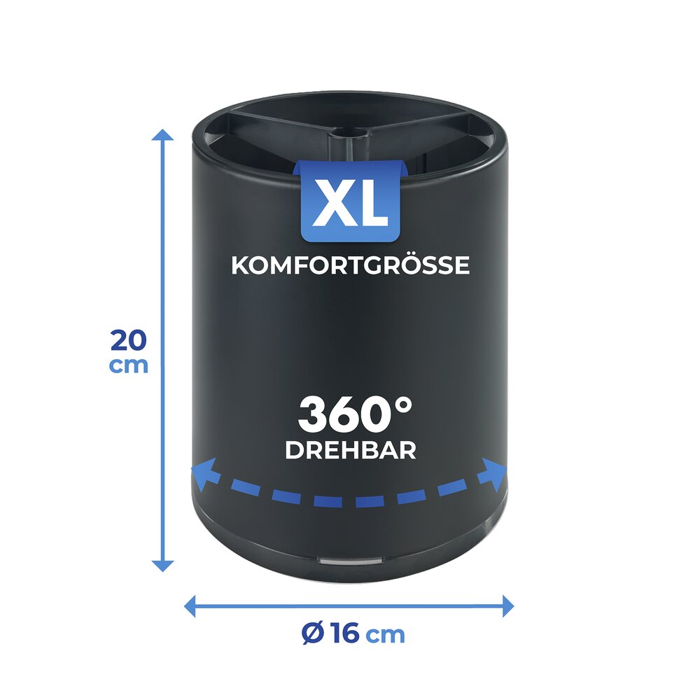 Porte-ustensiles Mod. Premium XL, Noir  pour jusqu'à 18 ustensiles de cuisine