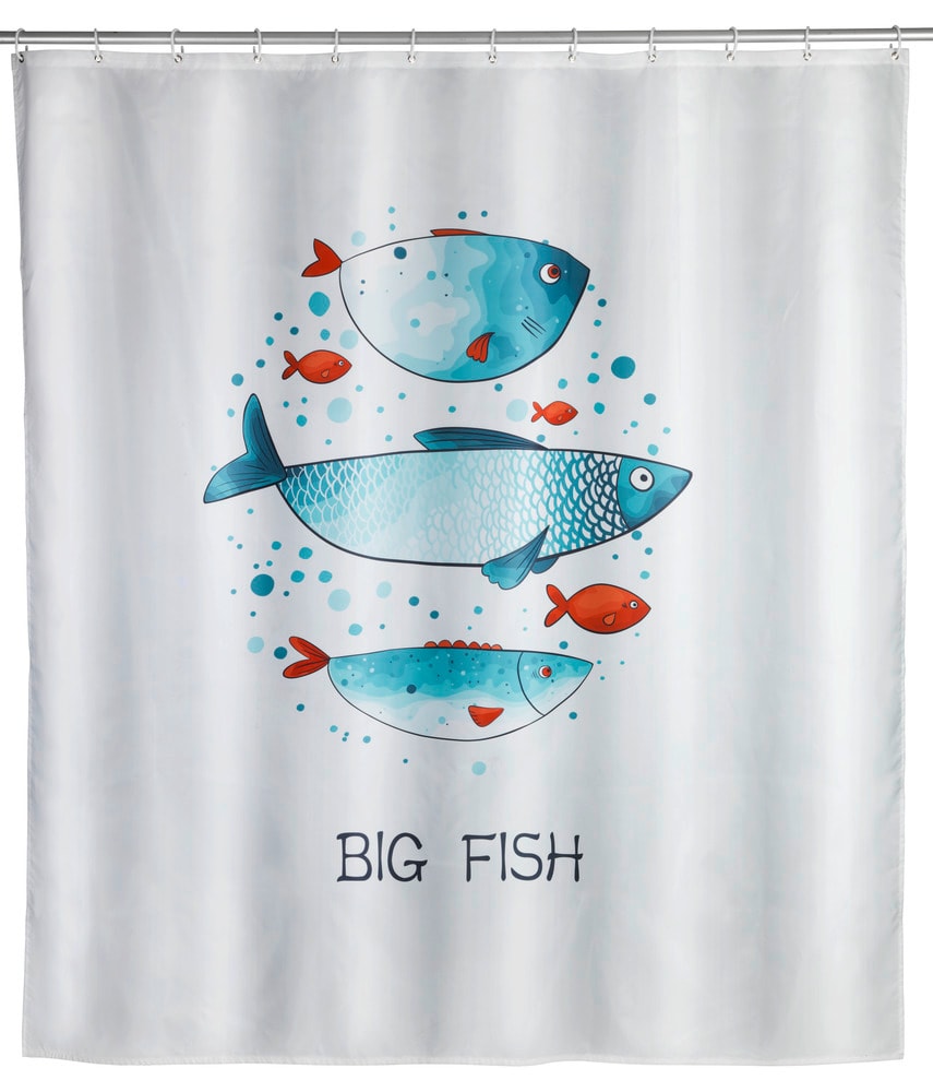Duschvorhang Mod. Big Fish  Textil (Polyester), 180 x 200 cm, waschbar