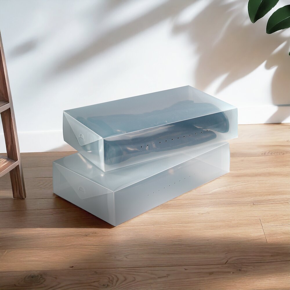 Aufbewahrungsbox für Stiefel, 2er Set  transparent