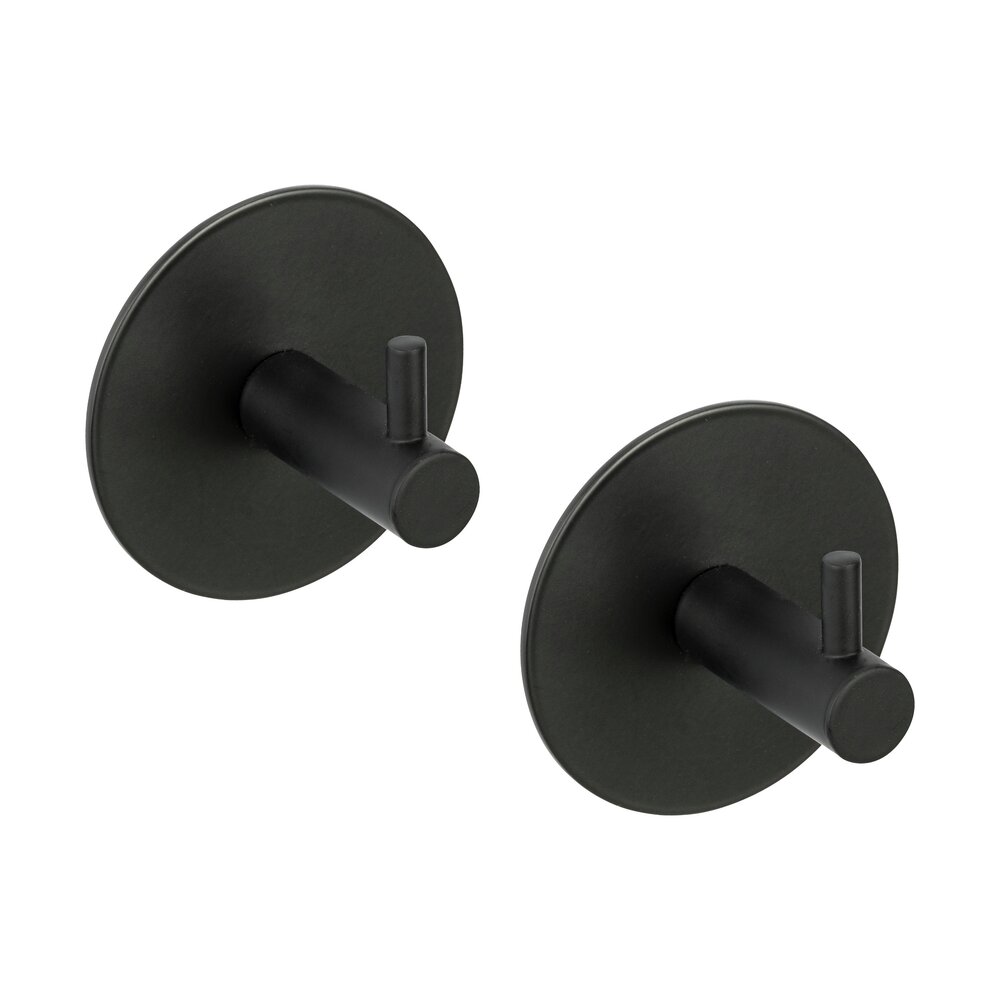 Wandhaken Uno Mod. MELETO, Schwarz  2er Set