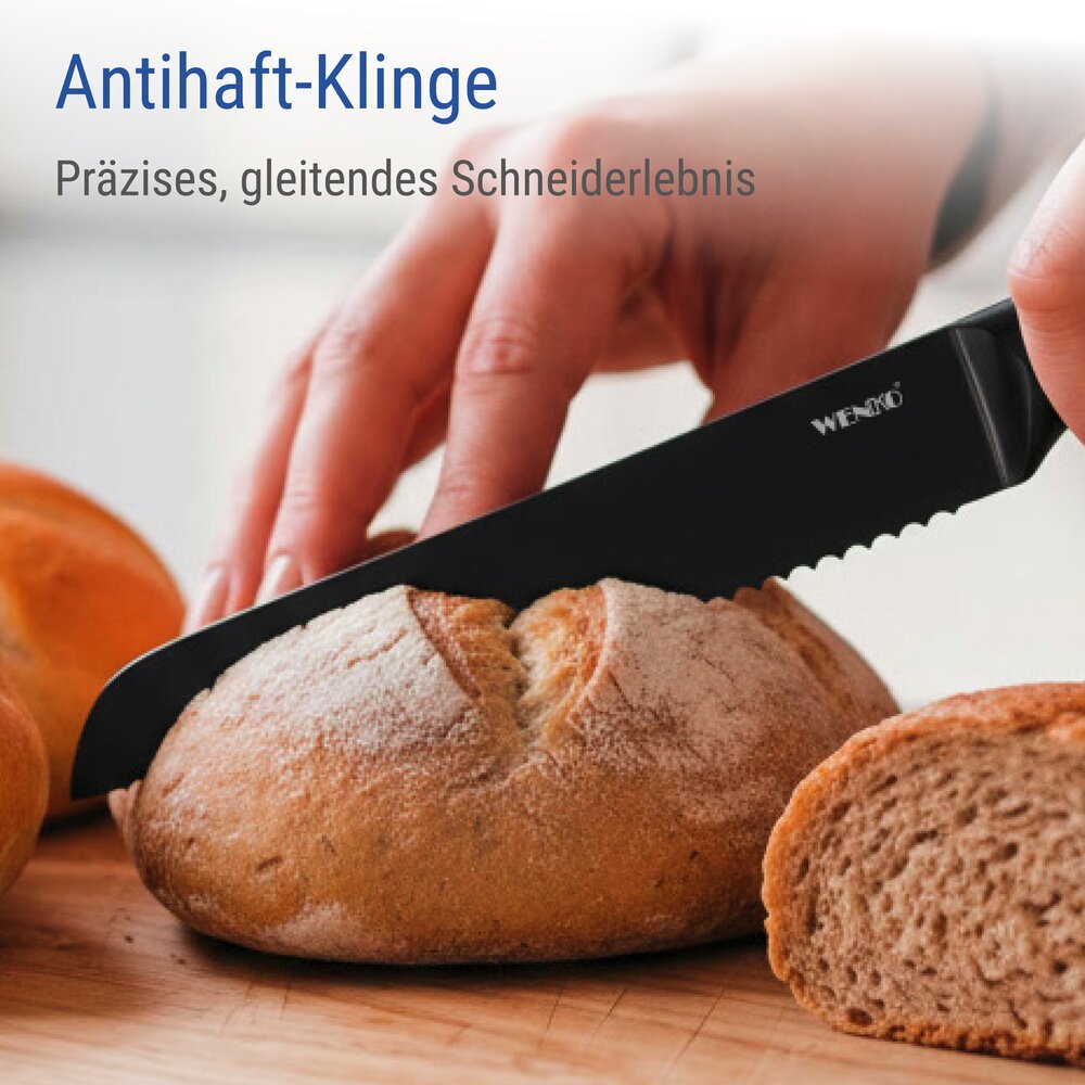 Couteau à pain Mod. Ace, noir  couteaux de cuisine en acier inoxydable