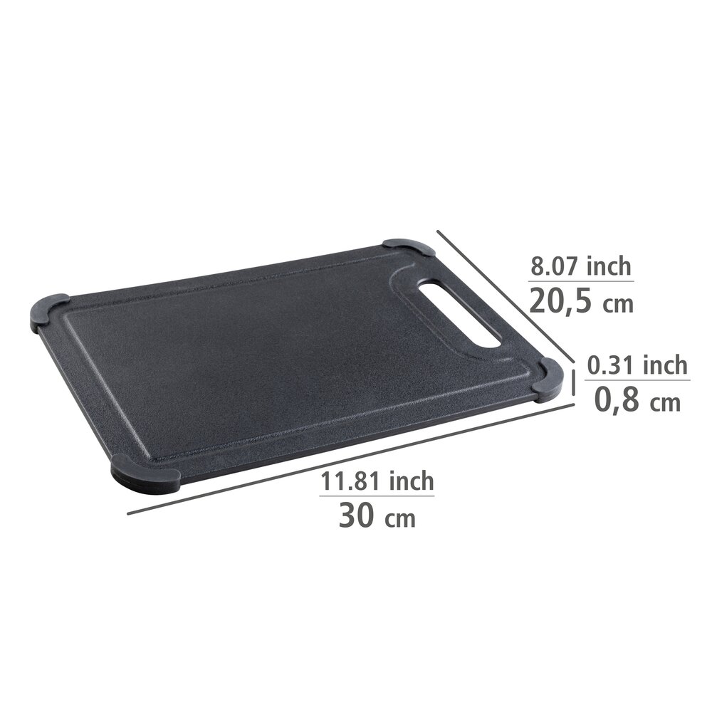 Snijplank Mod. Peet, set van 2, zwart, gerecycled kunststof, 30x20,5x0,8 cm