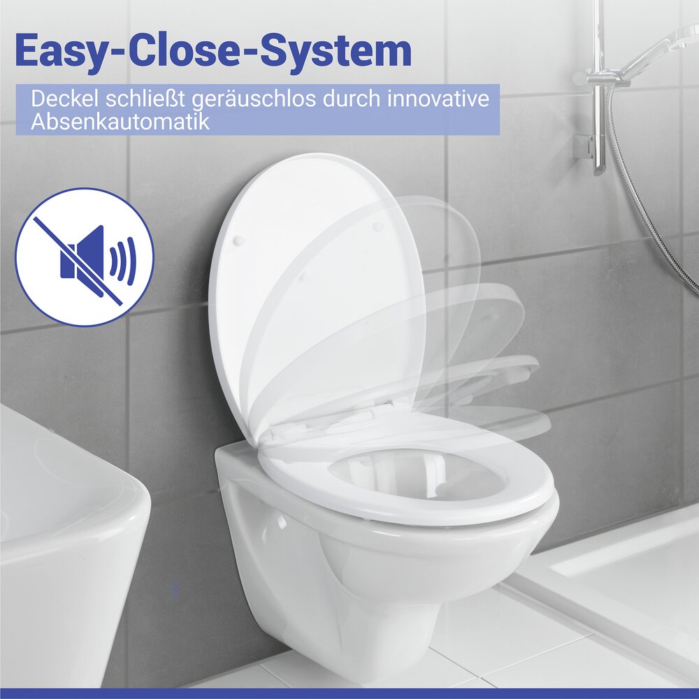 WC-Sitz Mod. Crevada DuroUnbreakable®, Weiß  100 % bruchsicher, mit Absenkautomatik