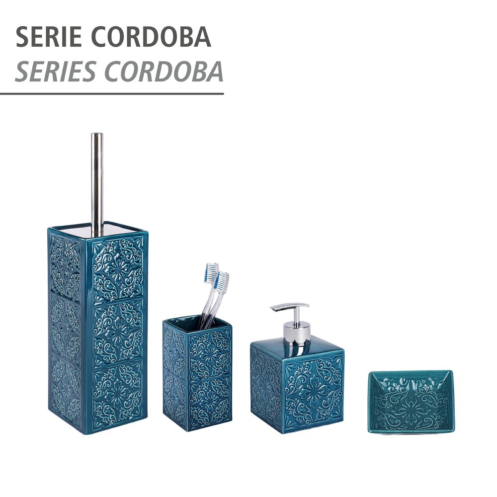 Zahnputzbecher Mod. Cordoba Blau  hochwertige Keramik