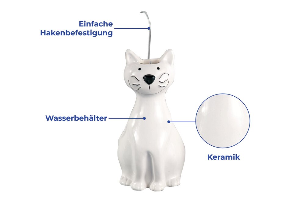 Luftbefeuchter Mod. Katze, 2er Set  Füllmenge 300 ml