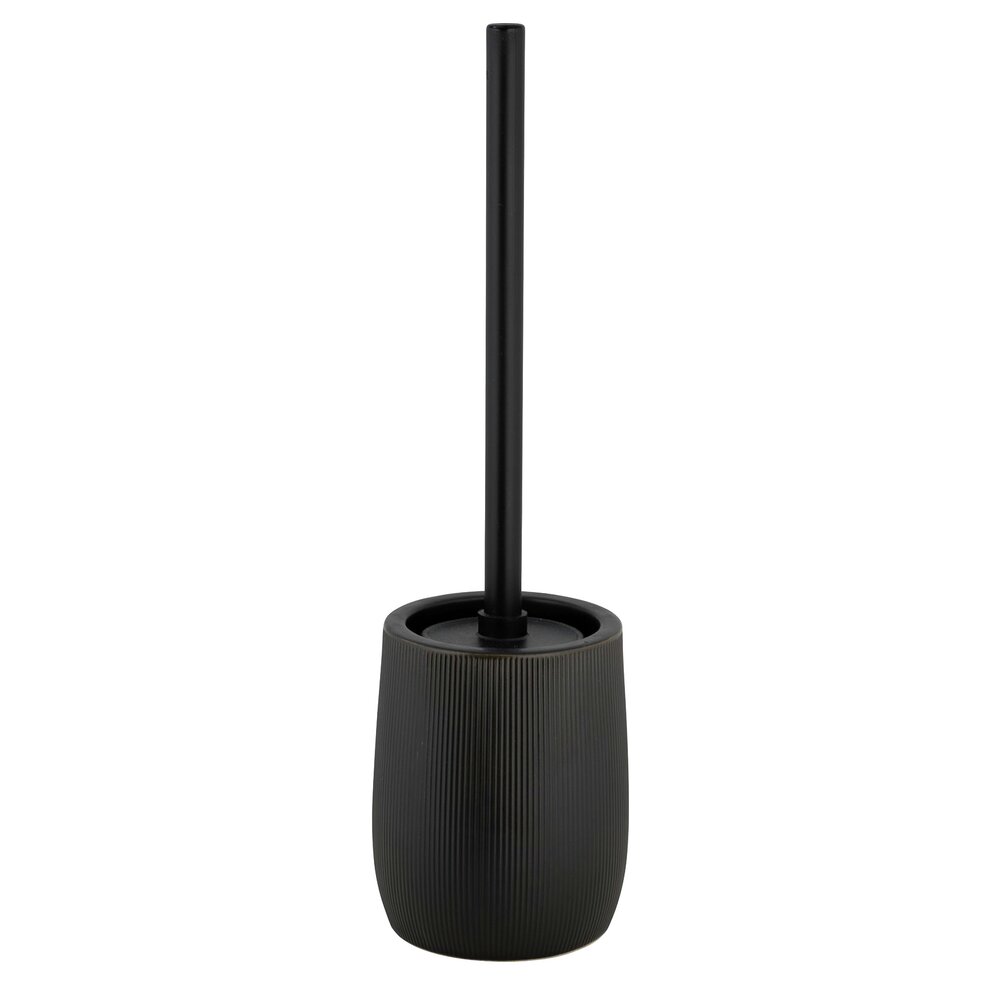 Brosse WC Mod. Fablo Noir  en céramique de haute qualité, avec tête de brosse en silicone