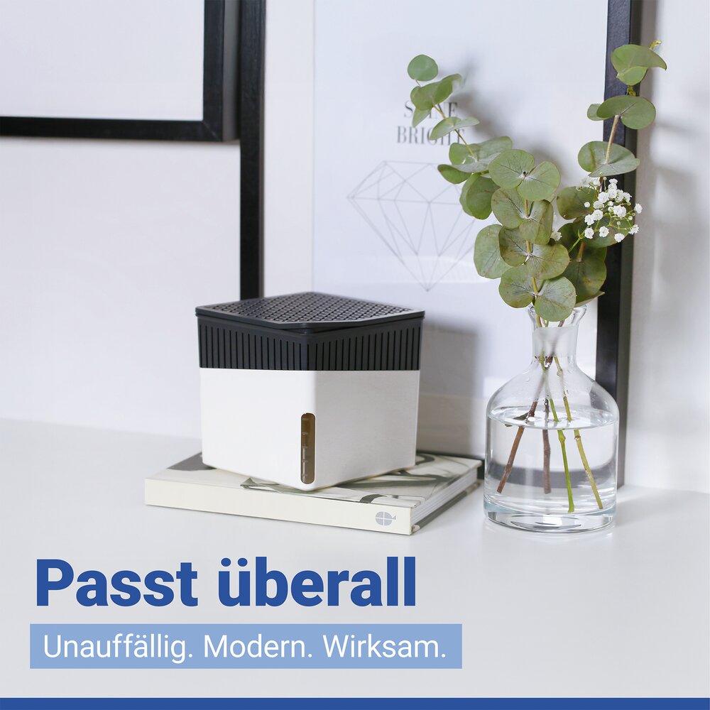 Raumentfeuchter Mod. Cube Weiß 500 g, 2er Set  beugt Schimmel und Gerüchen vor
