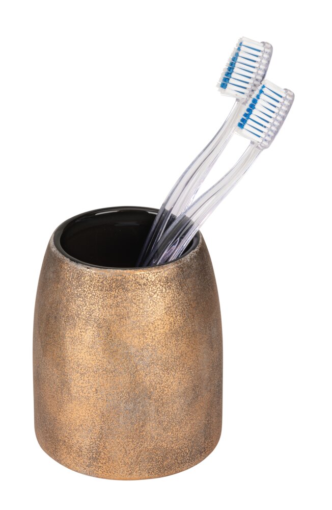 Gobelet à dents Mod. Tremea, bronze/noir, céramique, Ø9.5x10 cm  design élégant et fonctionnel