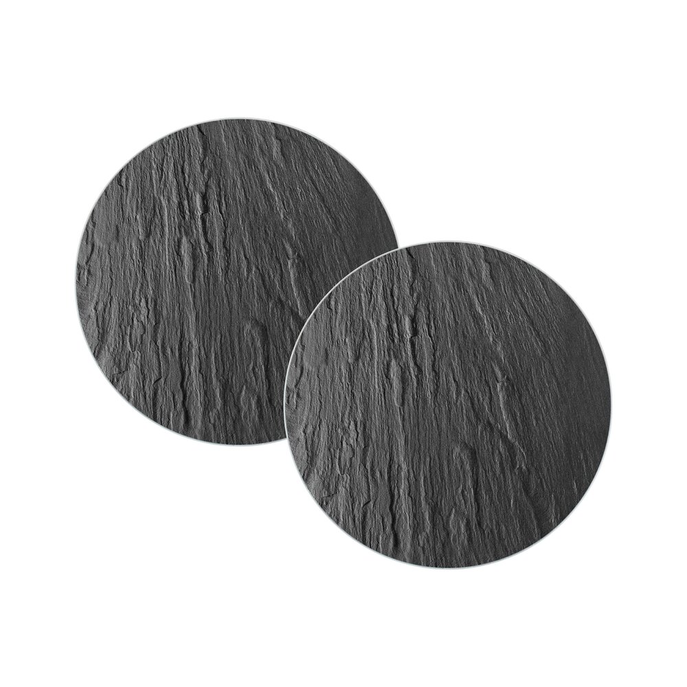 Topfuntersetzer Mod. Schiefer, 2er Set  aus gehärtetem Glas, Ø 20 cm